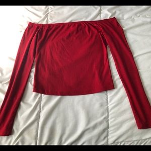 Red off the shoulder top